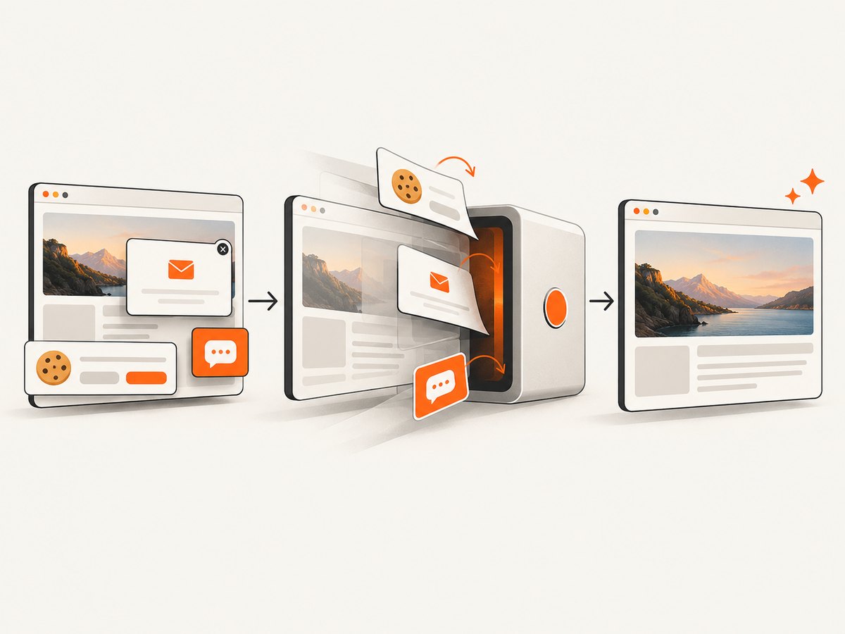 A clean capture removes common overlays before you save an image for a new LinkedIn post.