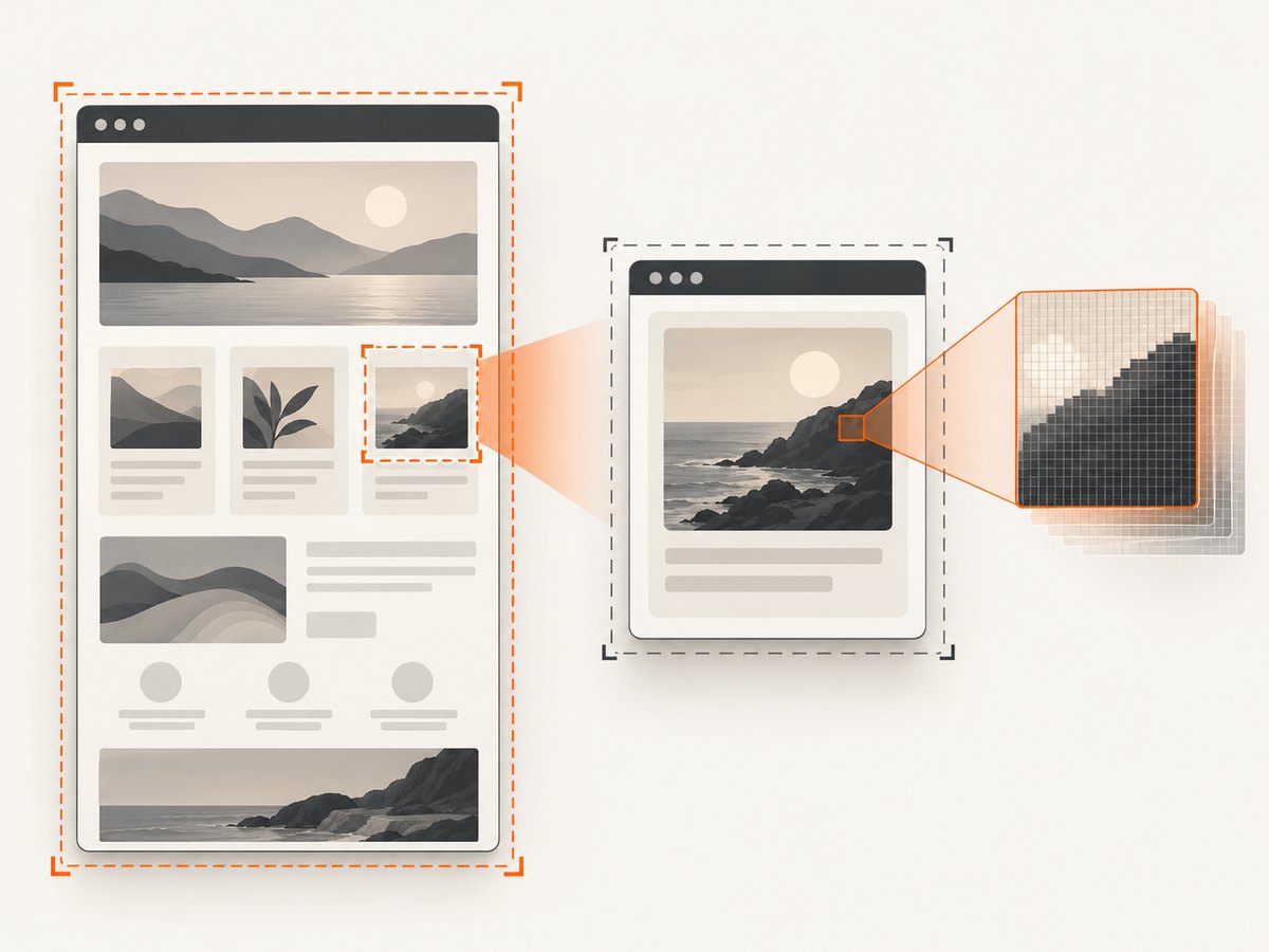 Choose full-page or element capture depending on the part of the page you need to publish.