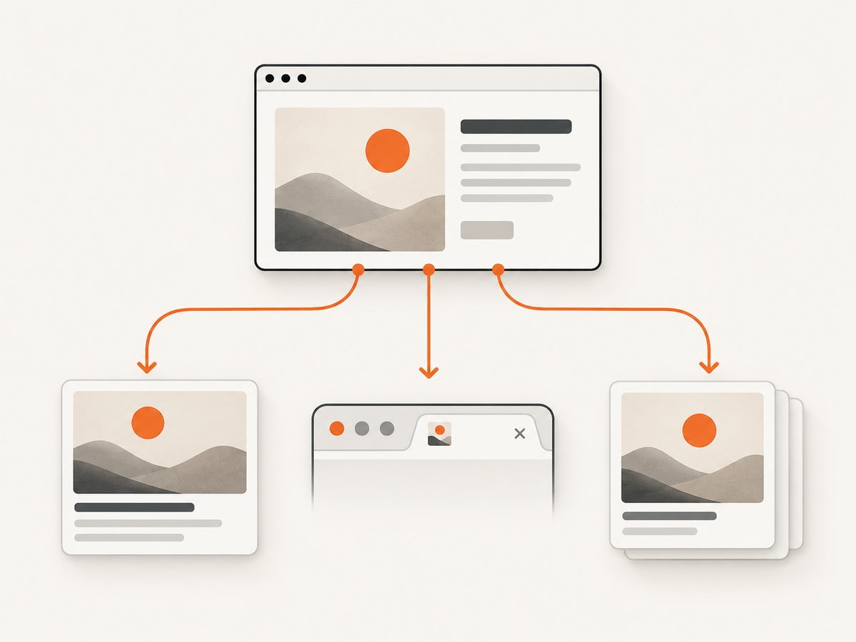Squarespace uses separate settings for social previews, favicons, and collection card images.