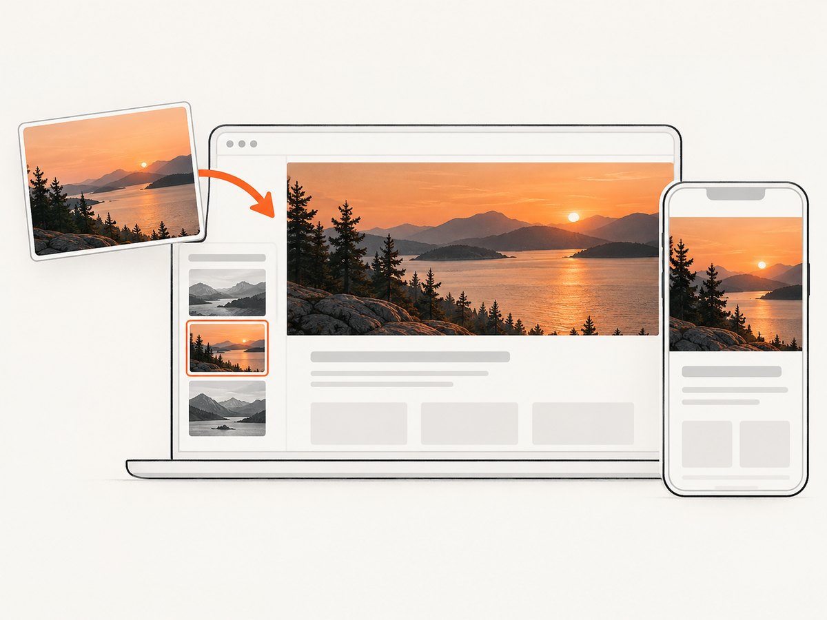 Use Cover Media for the home-page header, then inspect the crop in the page layout.