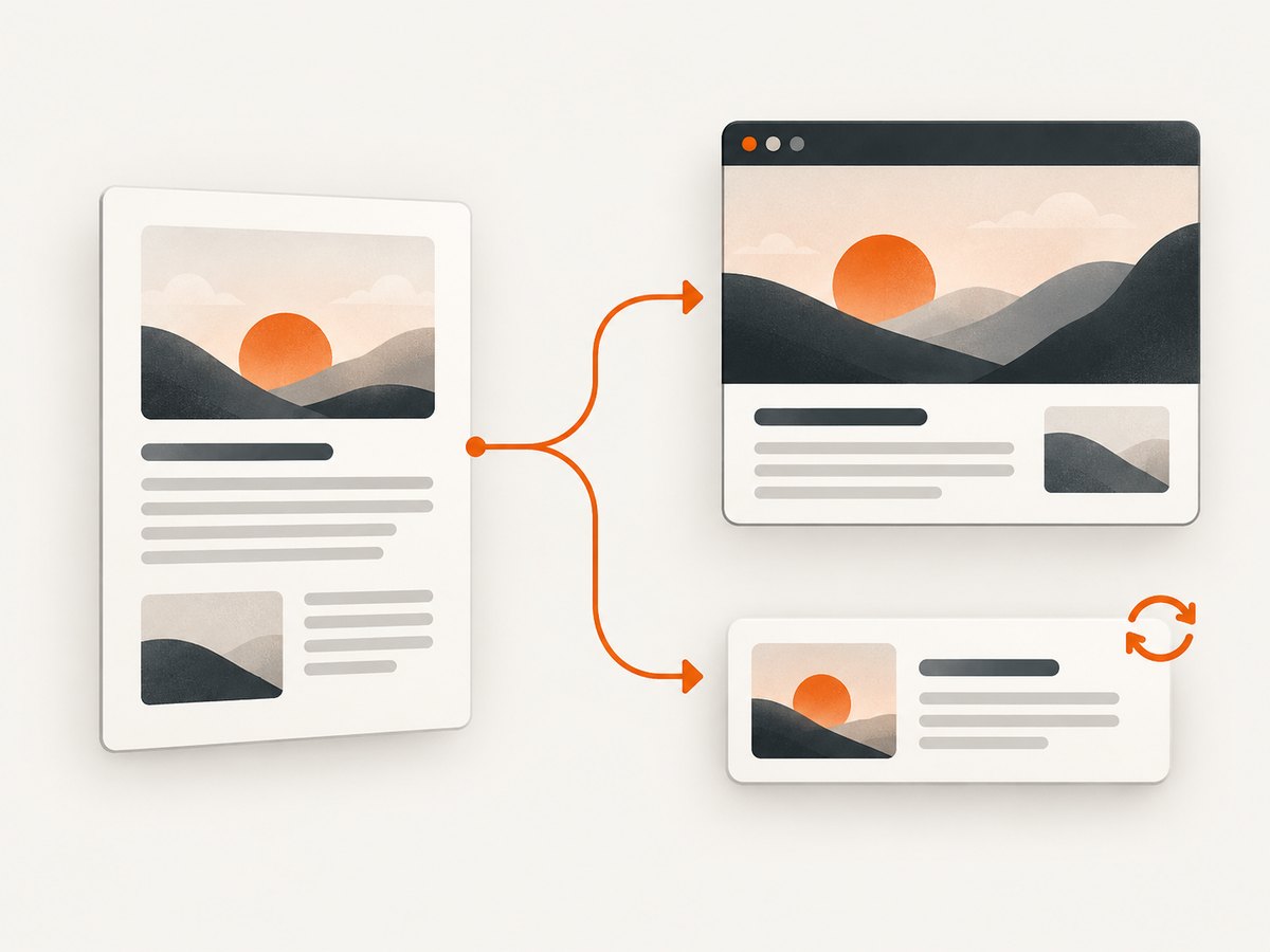 A published site image and a social link preview are related, but the destination platform controls its own preview.