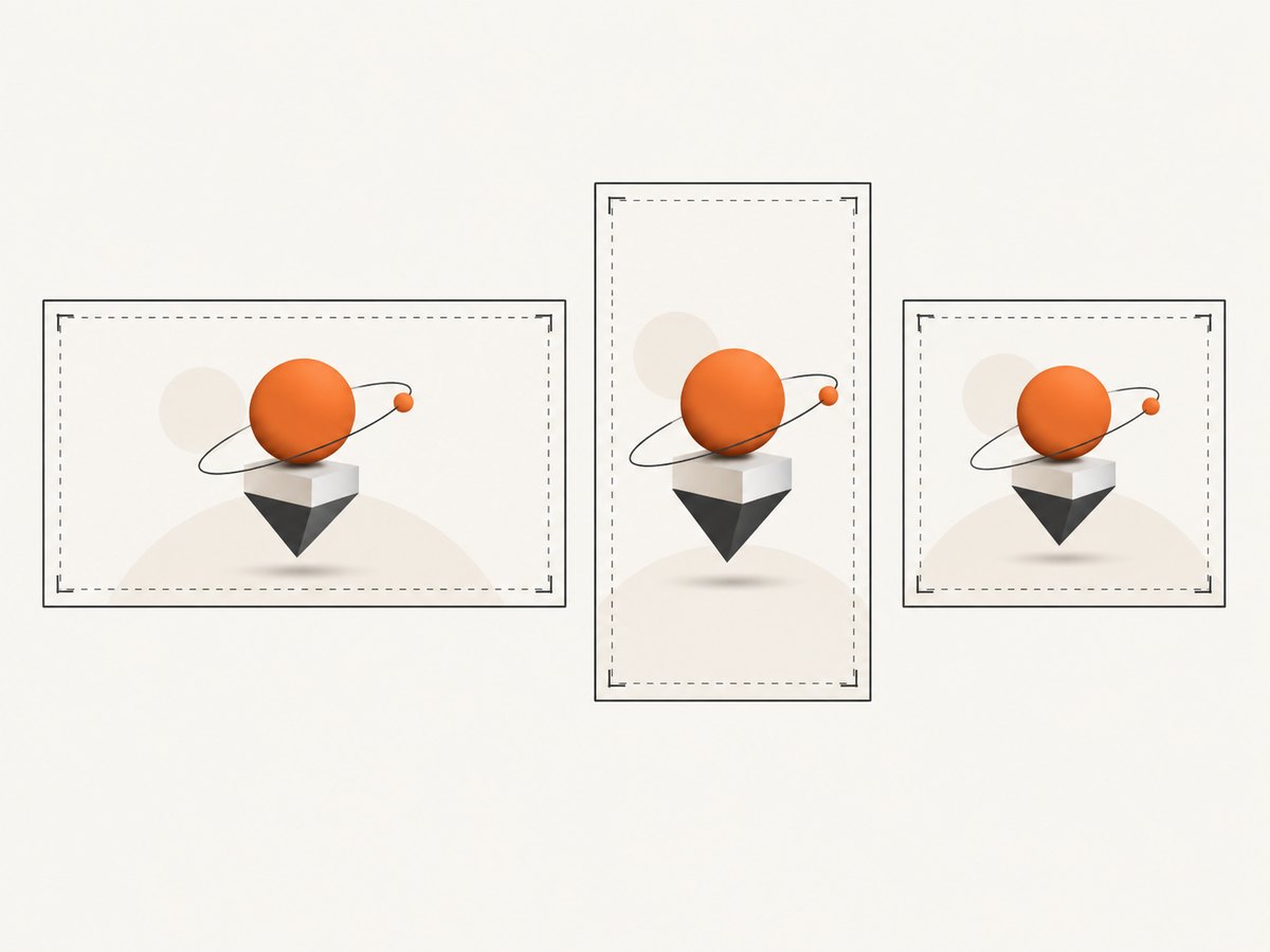 The target surface determines the aspect ratio and composition.
