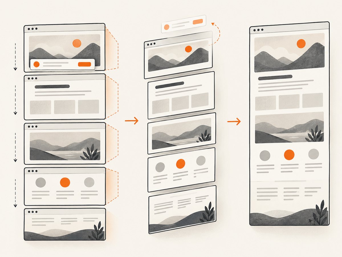 Full-page capture can involve scrolling and stitching, while cleanup controls can remove common overlays before rendering.