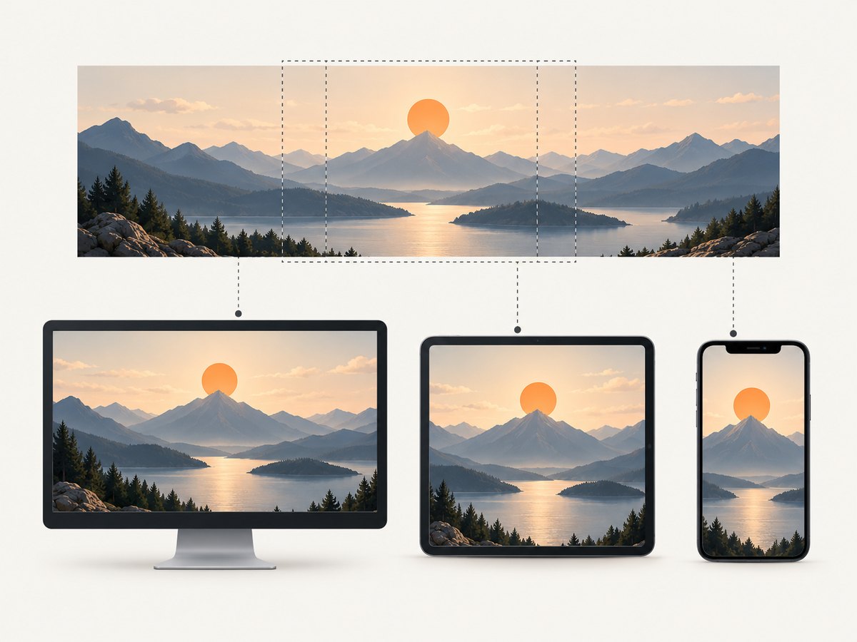 Responsive crops keep the important subject visible at every supported width.