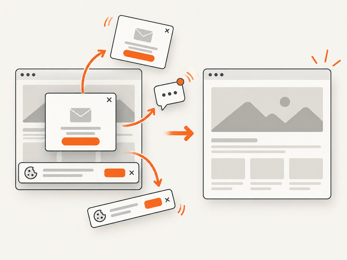 ScreenshotNeo cleans common overlays before capturing the page.