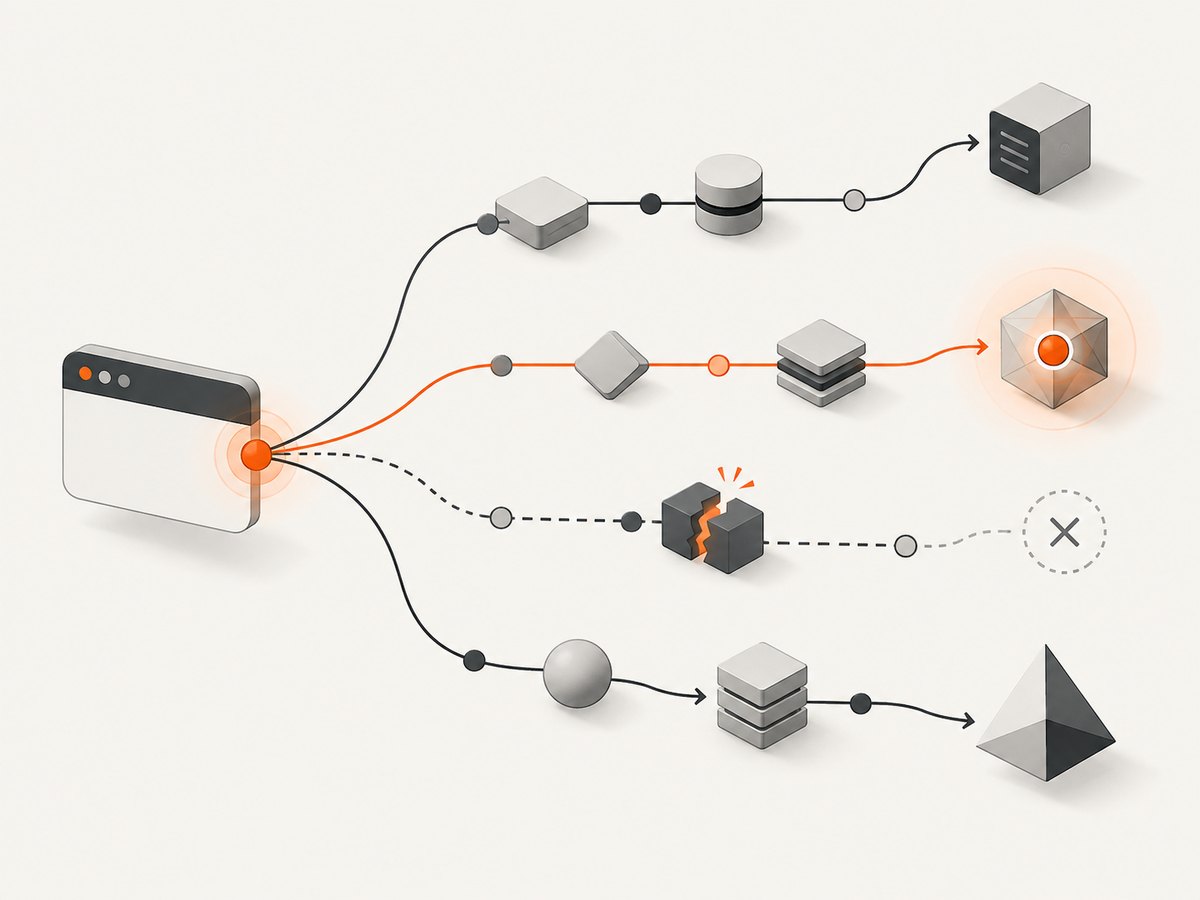 Redirects and failures need their own records for an accurate waterfall.