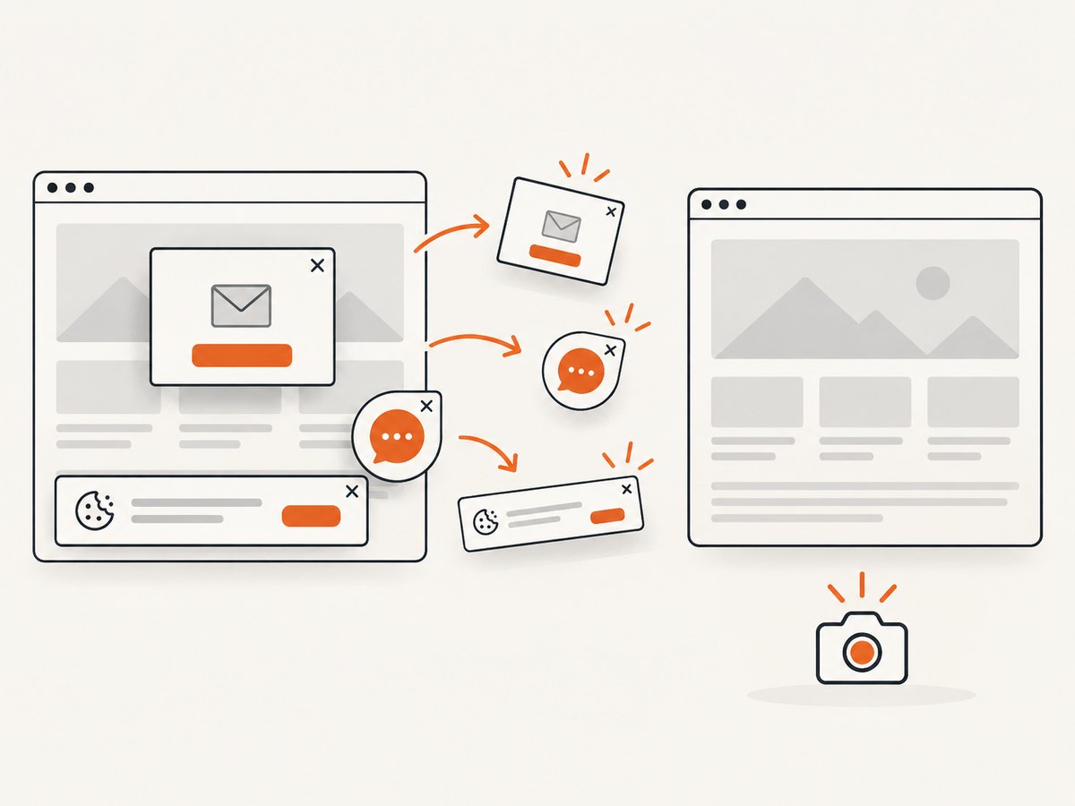 A screenshot service can handle consent and overlays before returning the image.
