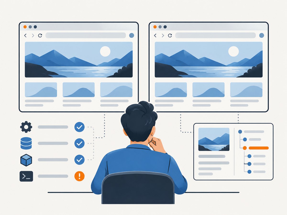 Control the browser version, mode, viewport, and readiness condition before explaining a mismatch.