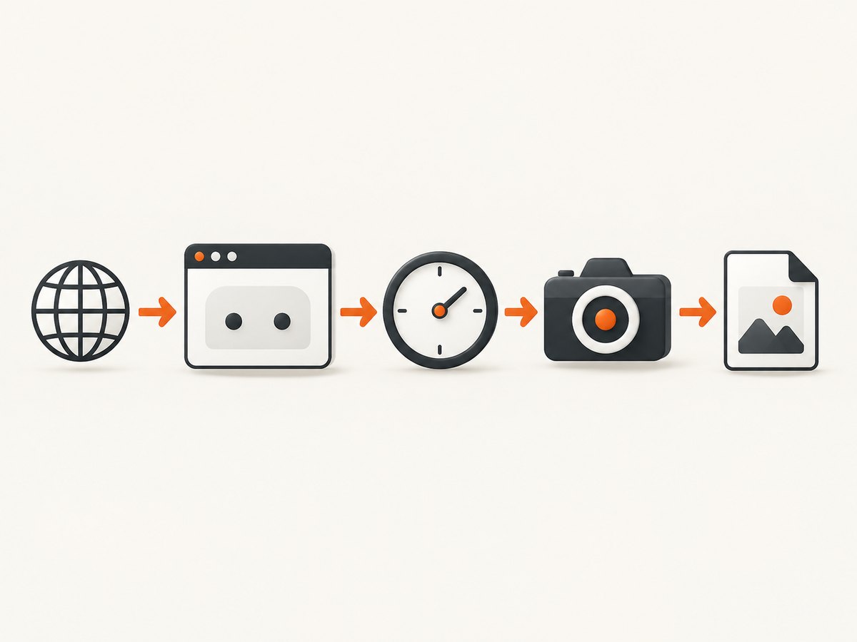 A screenshot pipeline can wait for elapsed time, virtual time, or a page-specific readiness signal before capture.