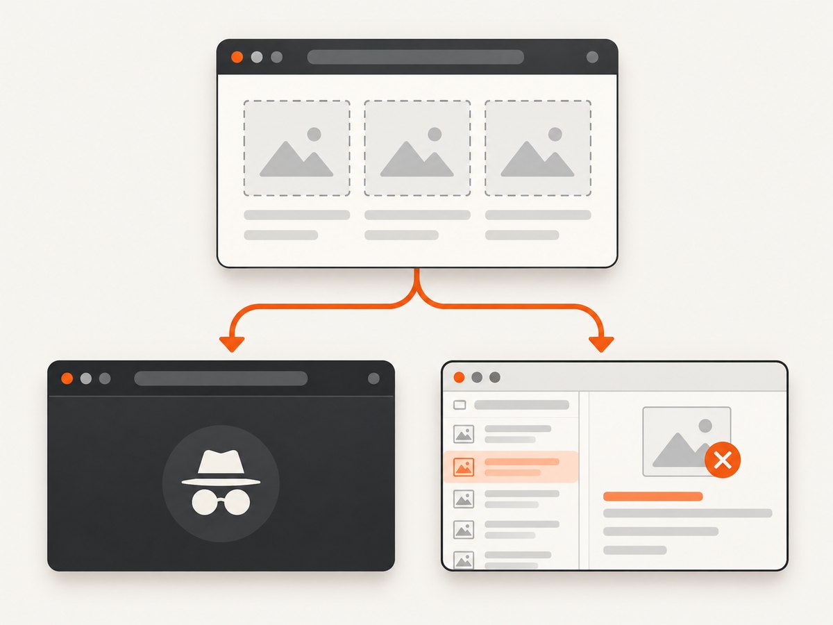 Use Incognito and DevTools to separate profile problems from site and network failures.