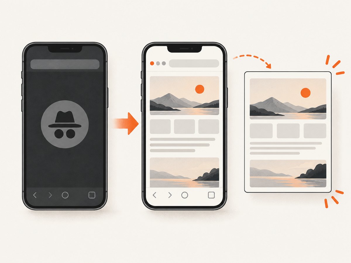 On Android, move the page from Incognito to a regular tab before taking the screenshot.