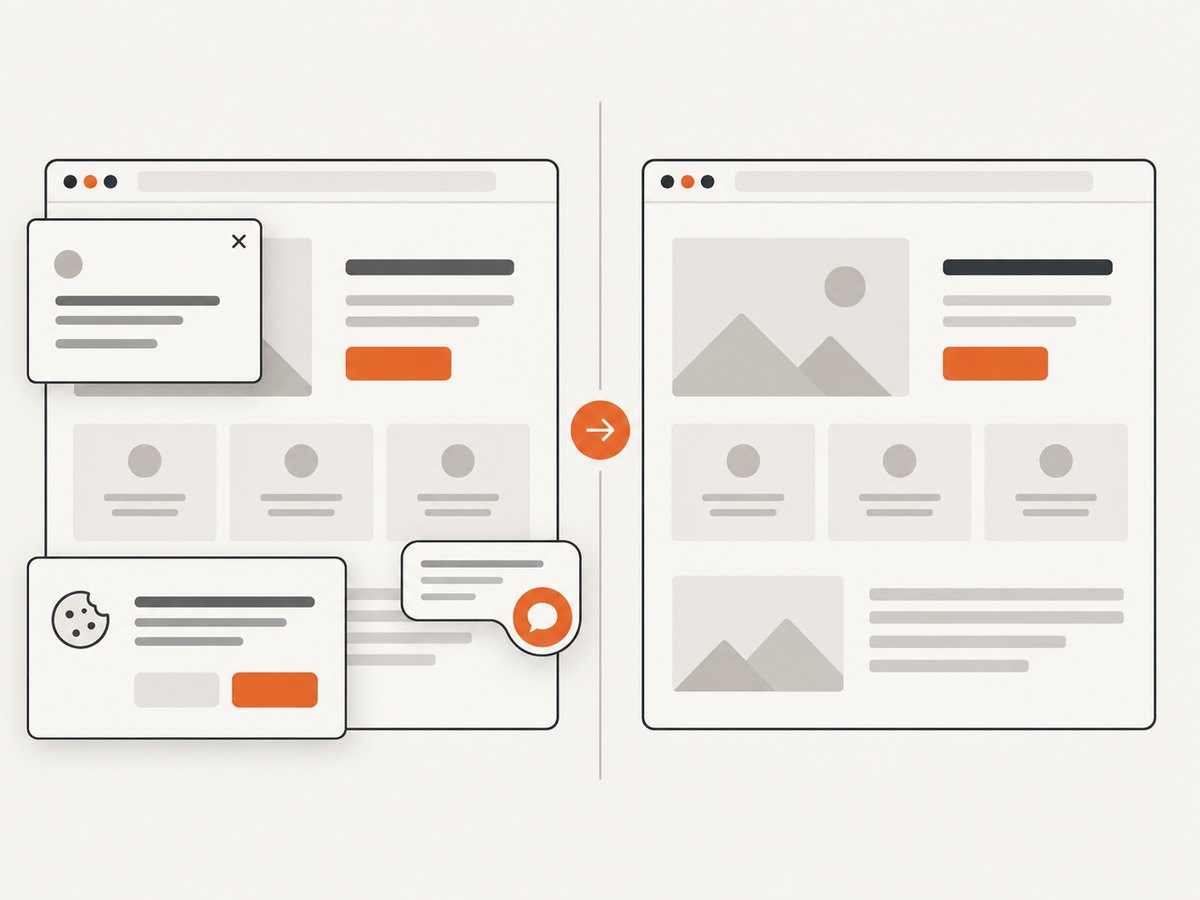 A clean capture service can remove common overlays before returning a webpage image.