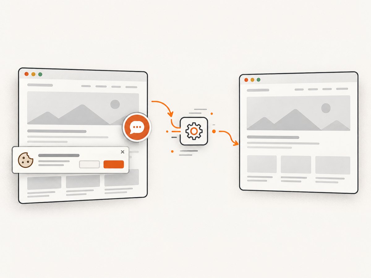 A screenshot service can handle browser setup and remove obstructing overlays before capture.
