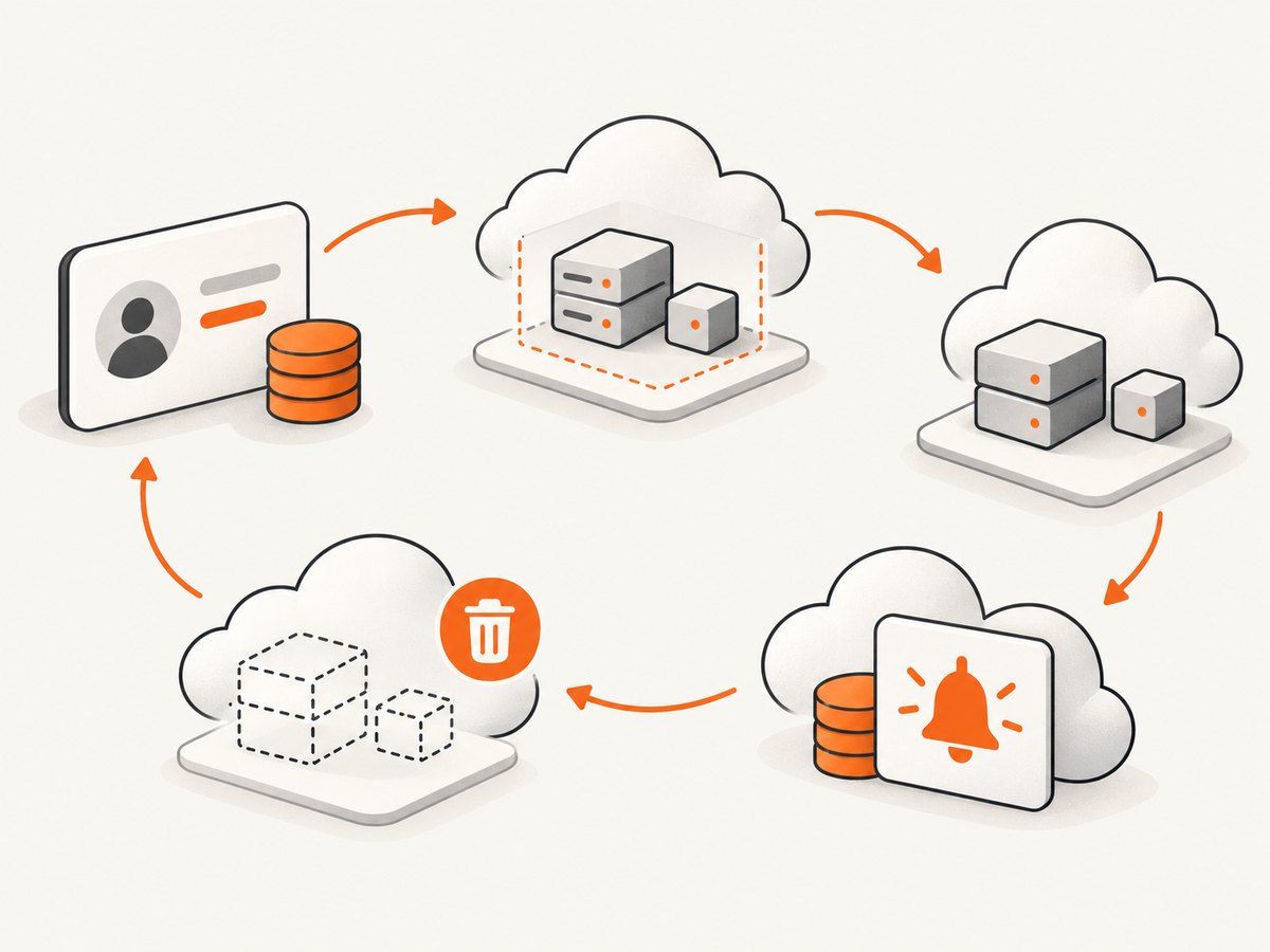 A safe cloud practice loop: isolate, monitor, and delete.