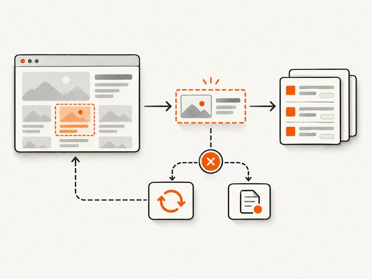 A robust workflow checks the needed page condition, records failures, and retries only transient errors.