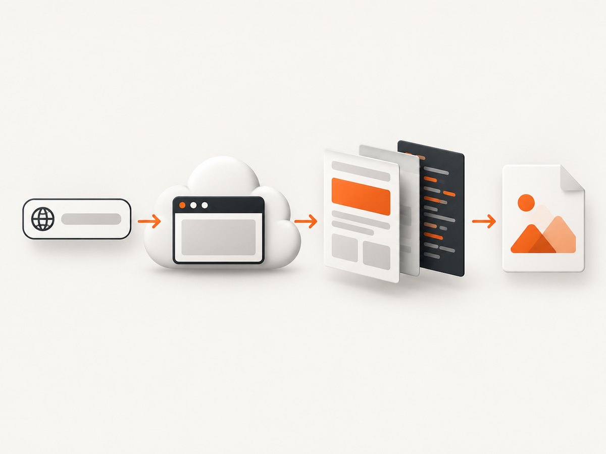 The Browser Rendering flow: request, render, and return image bytes.