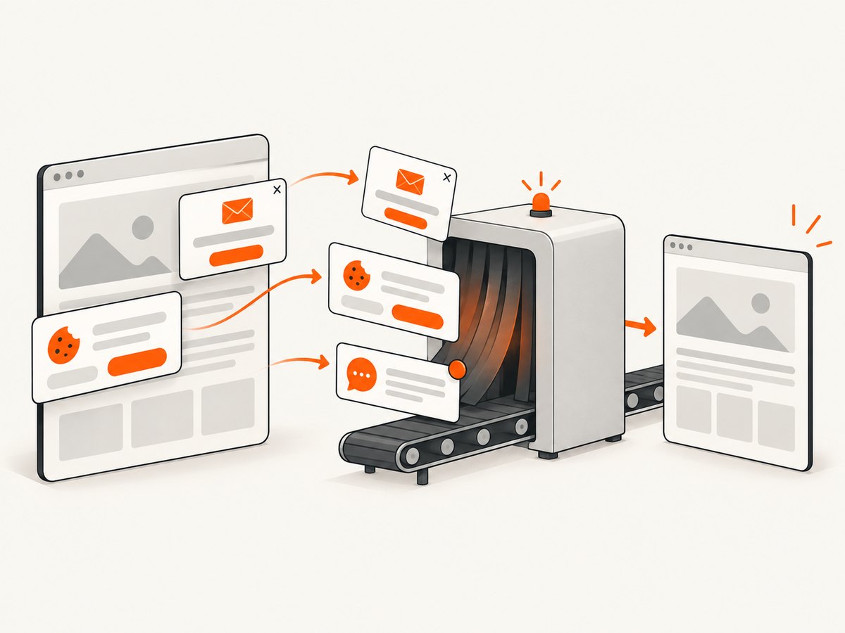 ScreenshotNeo removes known consent banners and other overlays before capturing a page.