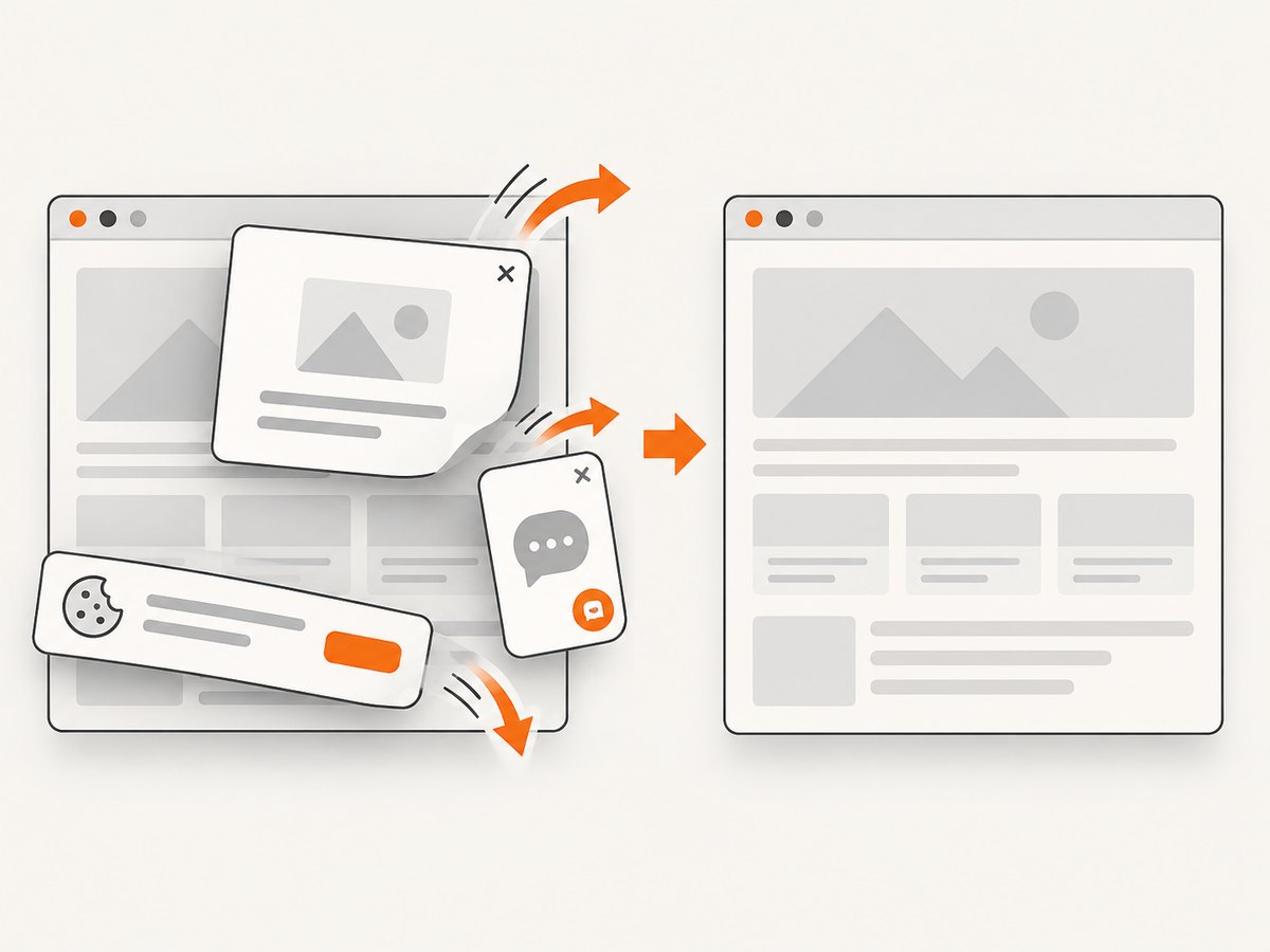 Consent banners and overlays can be handled before a screenshot is stored.