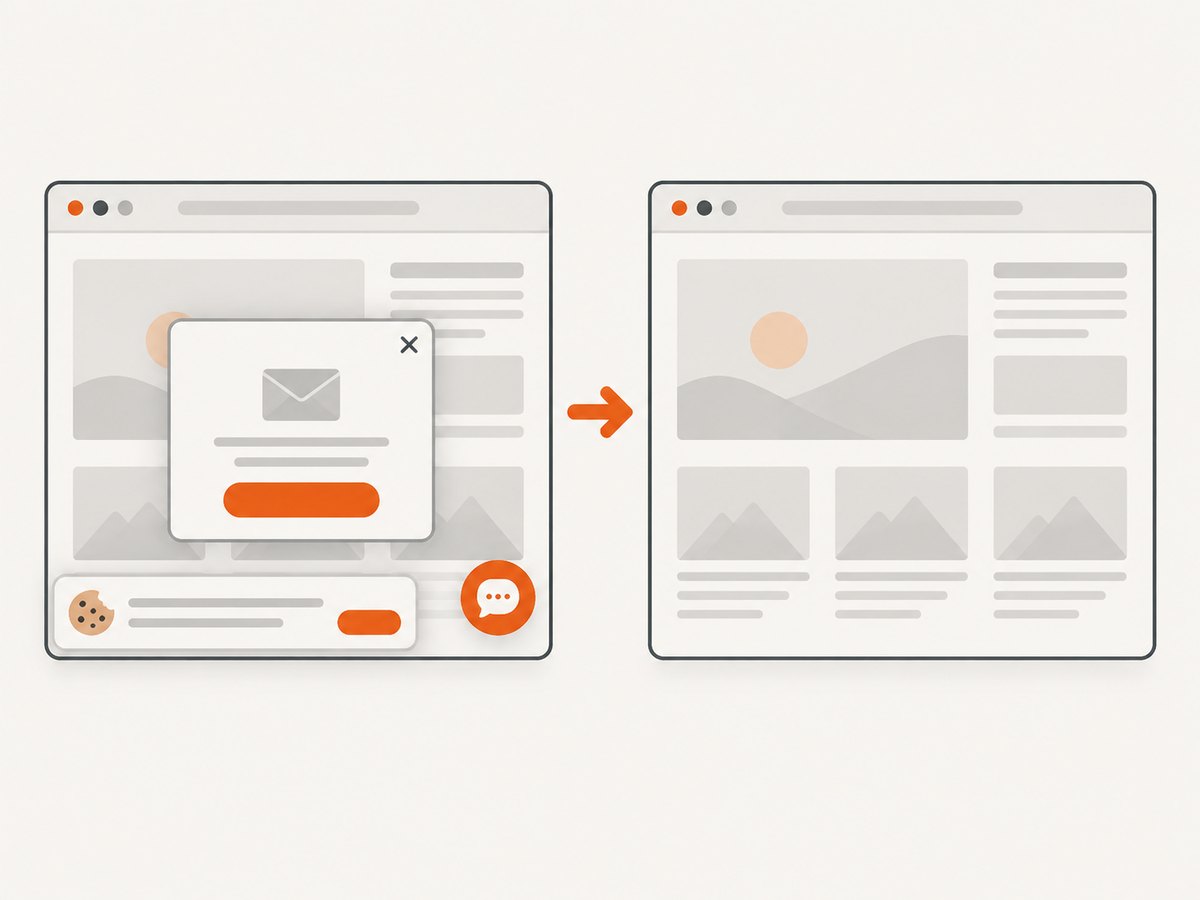 Prepare the page state so overlays do not obscure the design evidence.