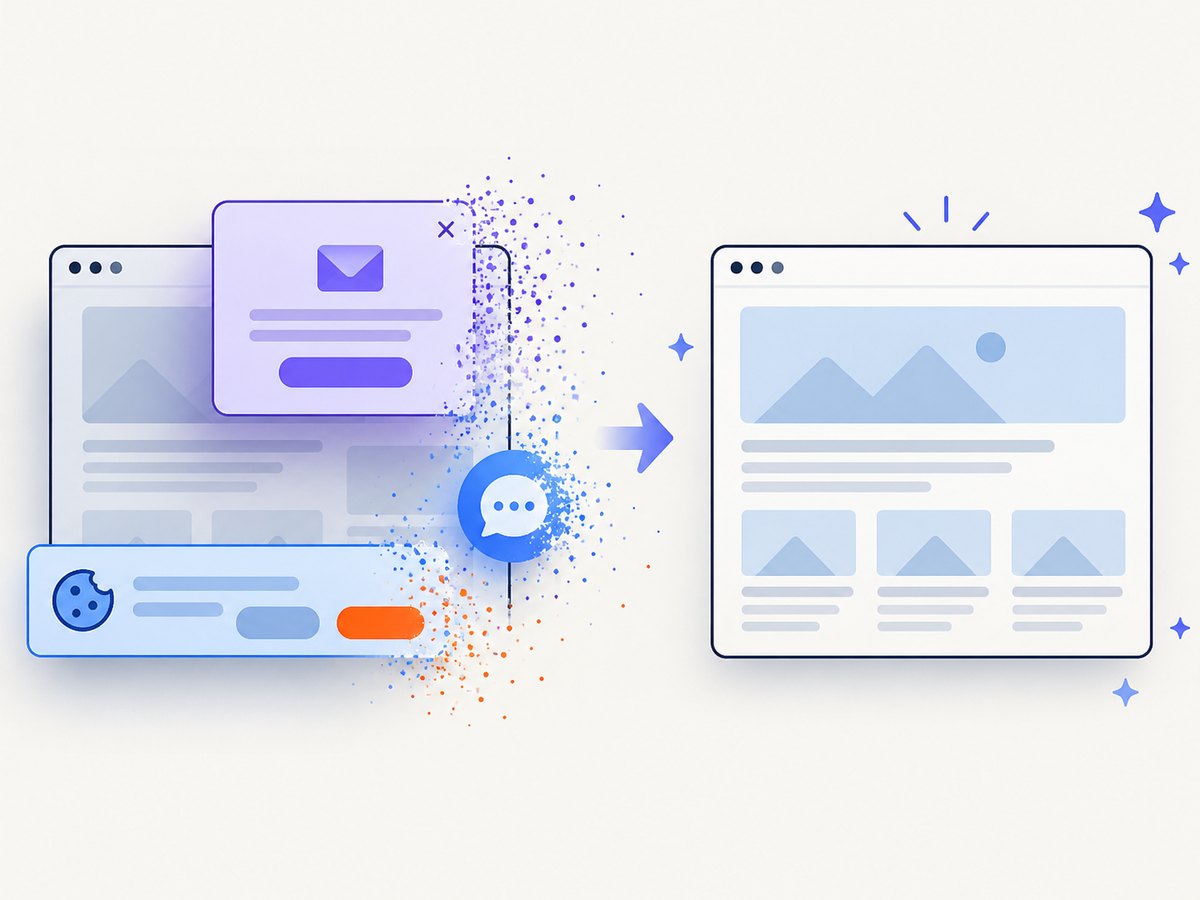 A capture pipeline can remove obstructive overlays before producing the final image or PDF.