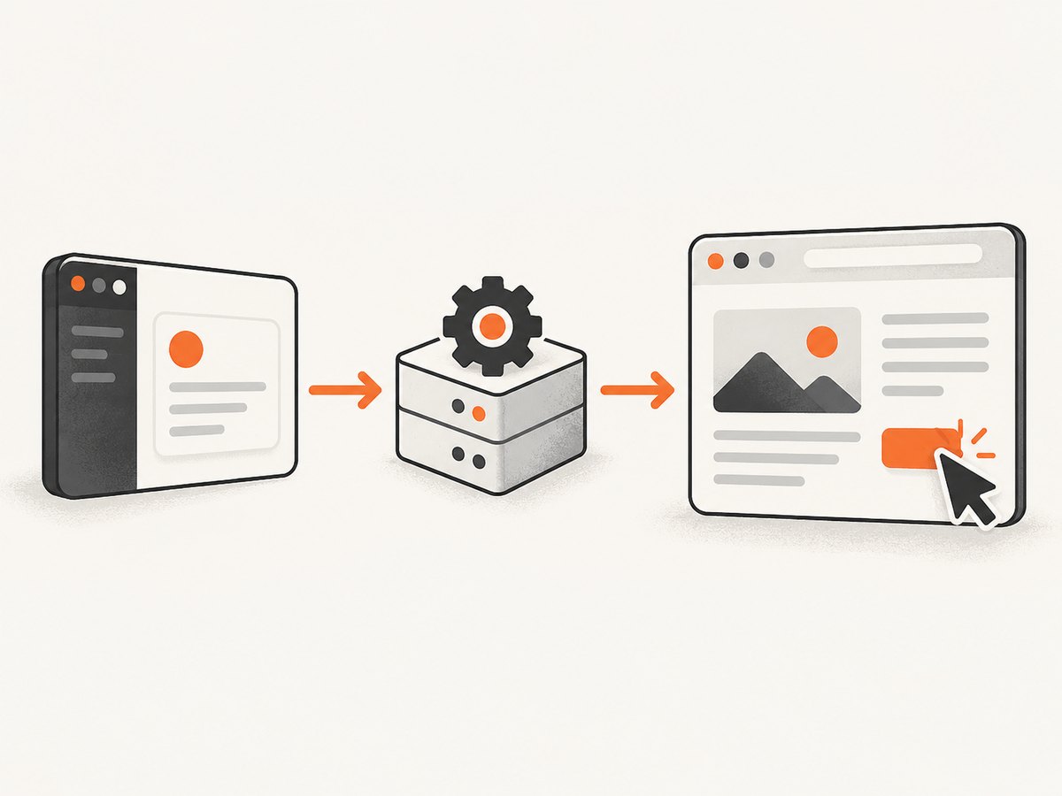 An MCP client asks a browser server to navigate and interact with a page.