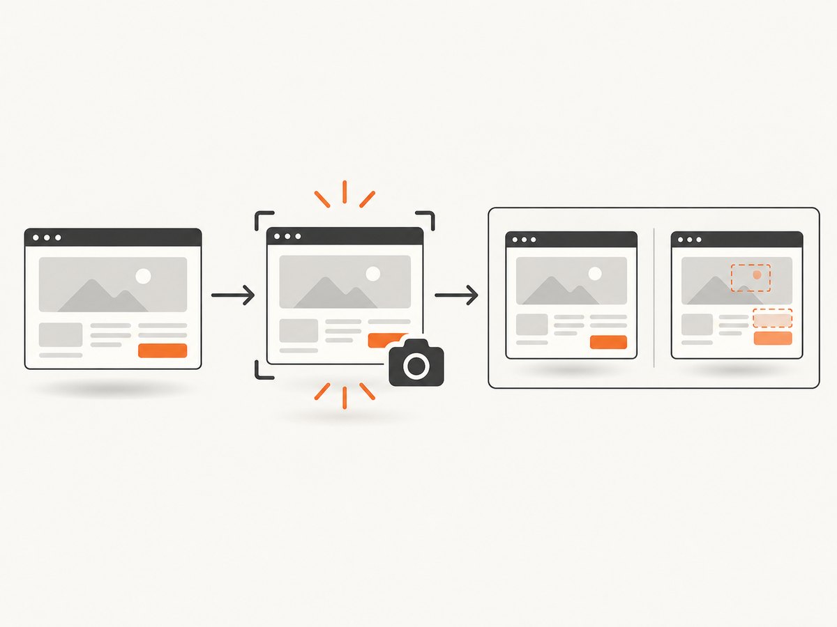 A reliable visual test stabilizes the page before comparing a new capture with an approved baseline.