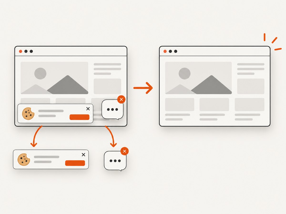 Consent banners, popups and chat widgets can be removed before a ScreenshotNeo capture.