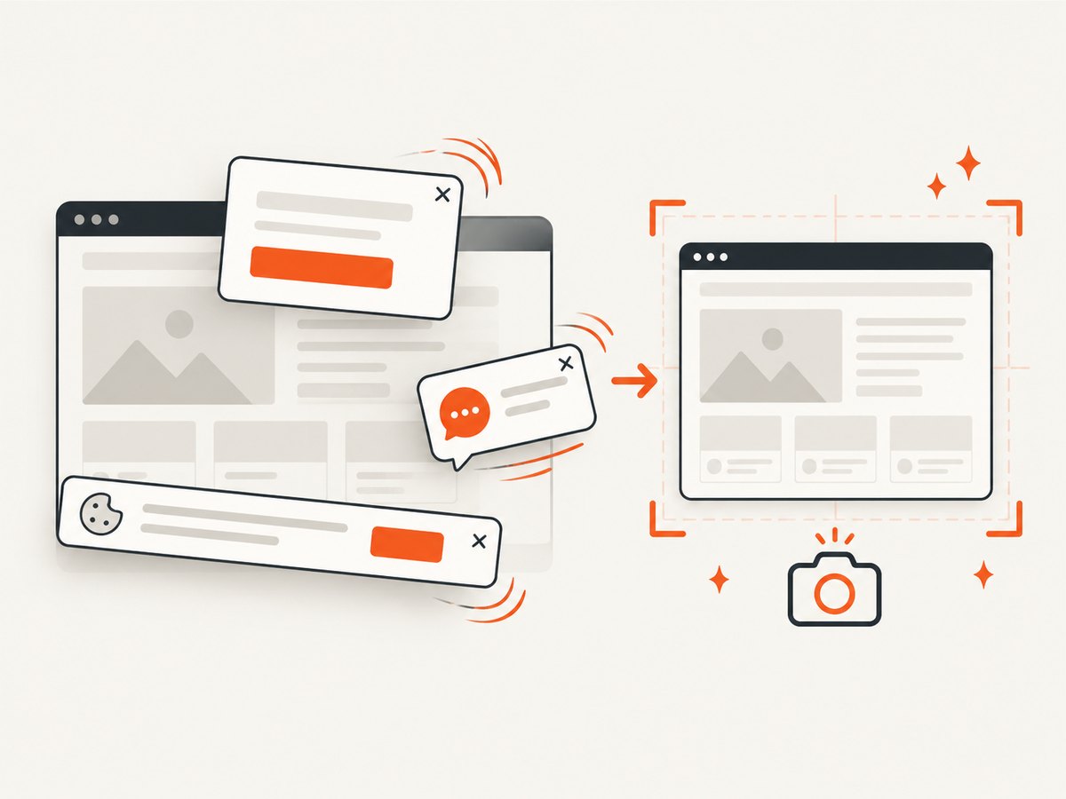 Clean captures remove page clutter before visual comparison.