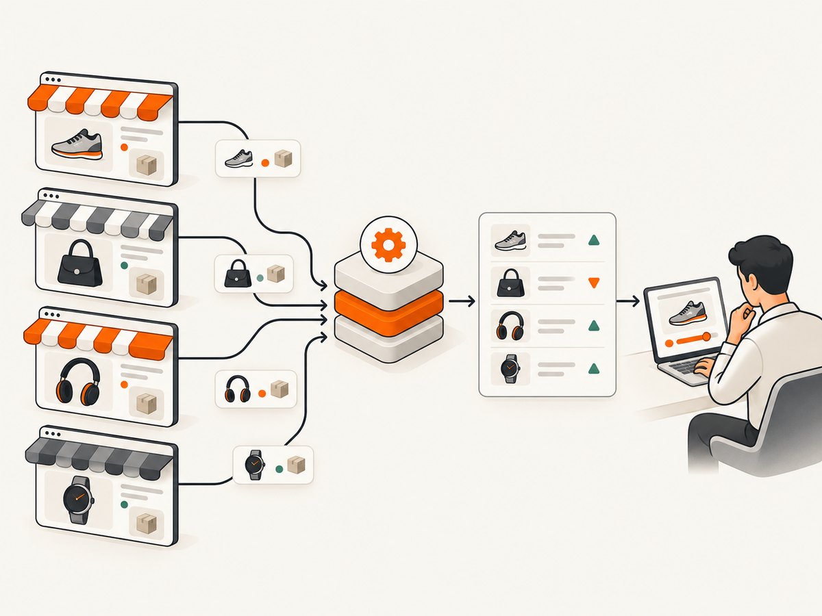 Monitoring turns product-page observations into comparable data that a team can review and act on.