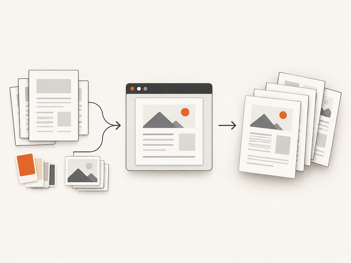 Handlebars produces the HTML string; Chromium resolves assets and lays it out for PDF output.
