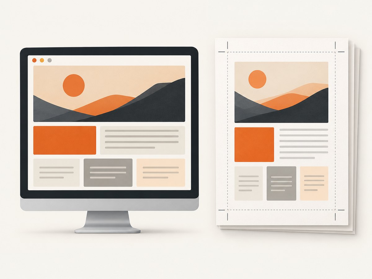 Print media, asset readiness, and page sizing determine what reaches the PDF.