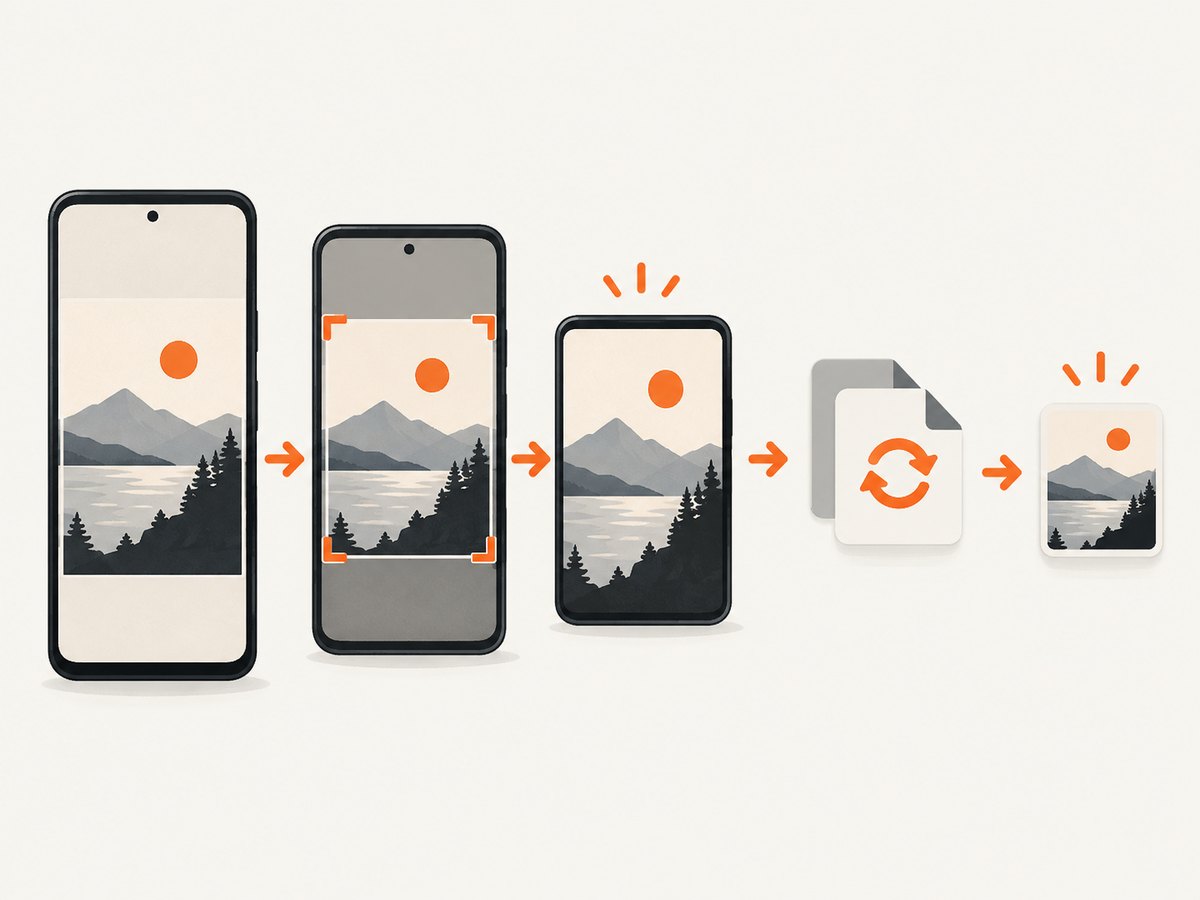 Crop first when useful, then resize and export a verified copy.