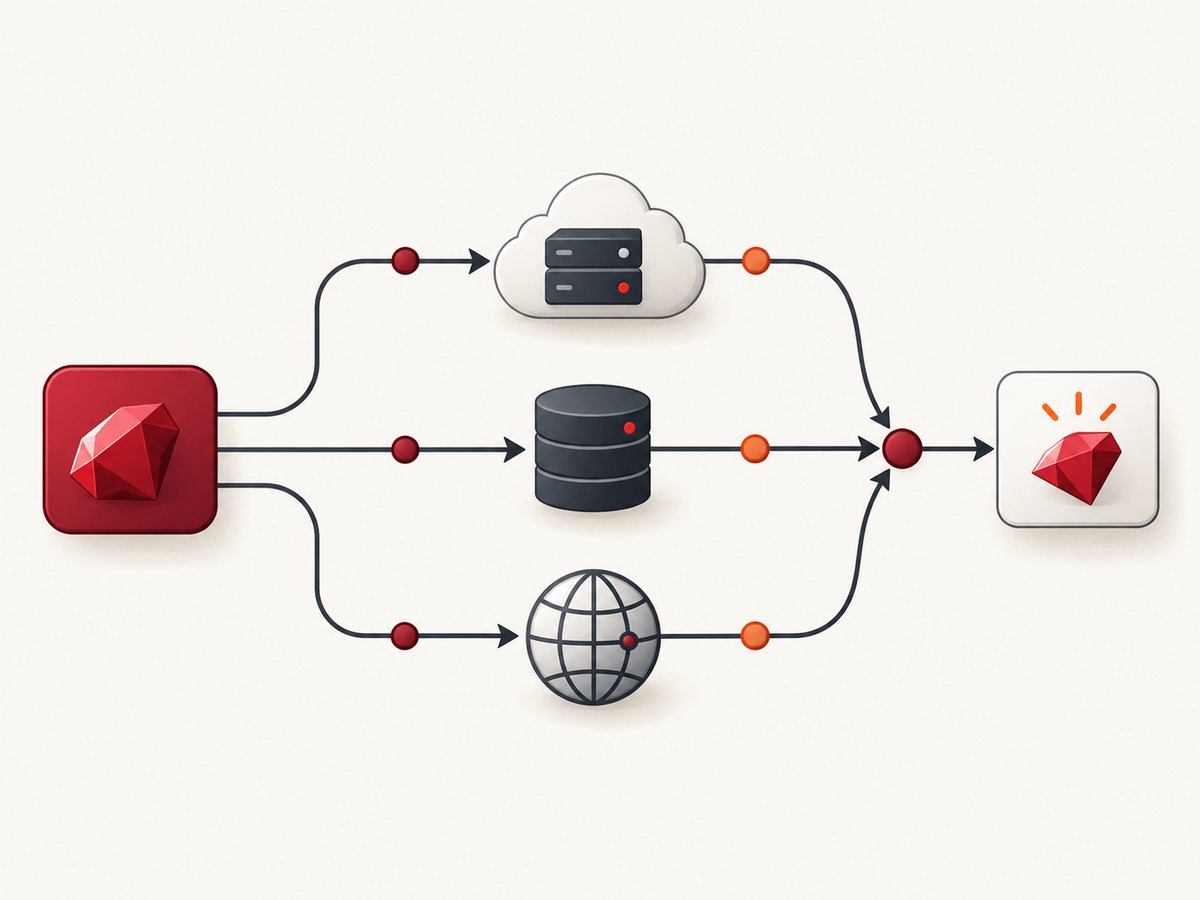 Async child tasks overlap supported network waits, then the parent collects their results.