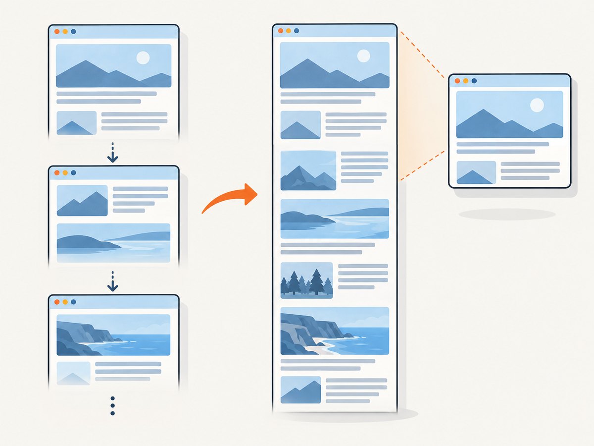 Visible-page and full-page captures behave differently on long or dynamically loaded pages.