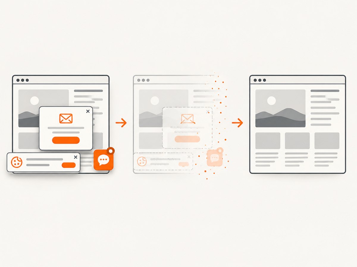 ScreenshotNeo can remove supported consent banners, newsletter popups and chat widgets before capture.