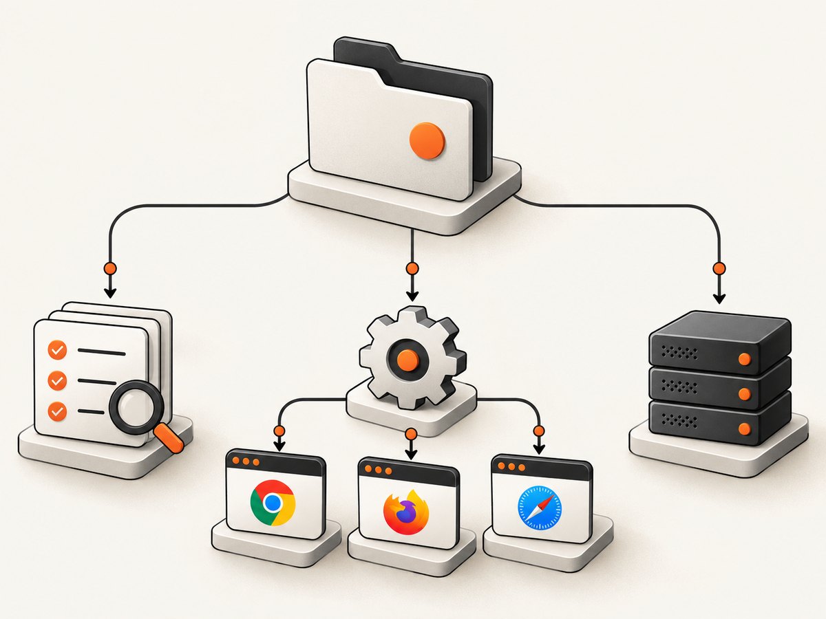 The config separates test-runner controls, shared browser defaults, project profiles, and local server startup.