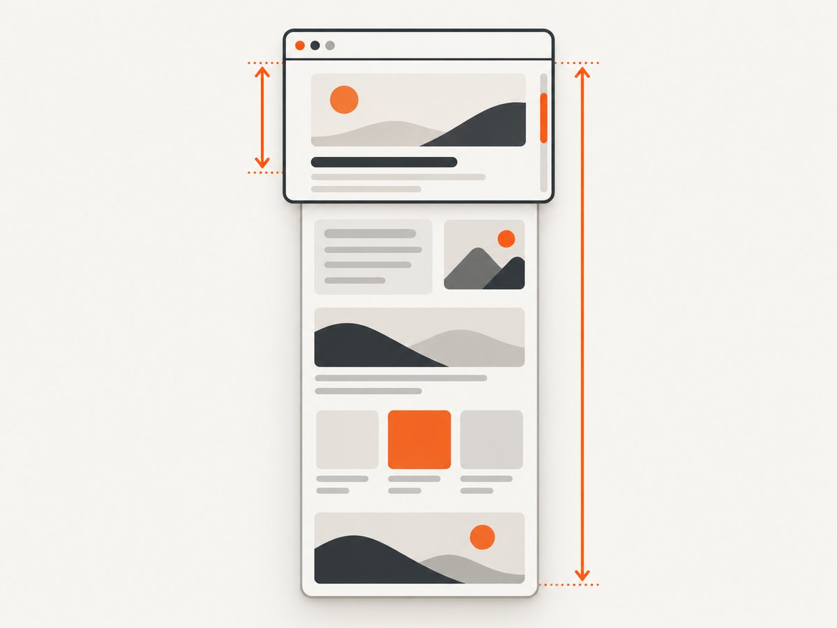Viewport size sets the app layout; capture mode determines how much of the page appears in the image.