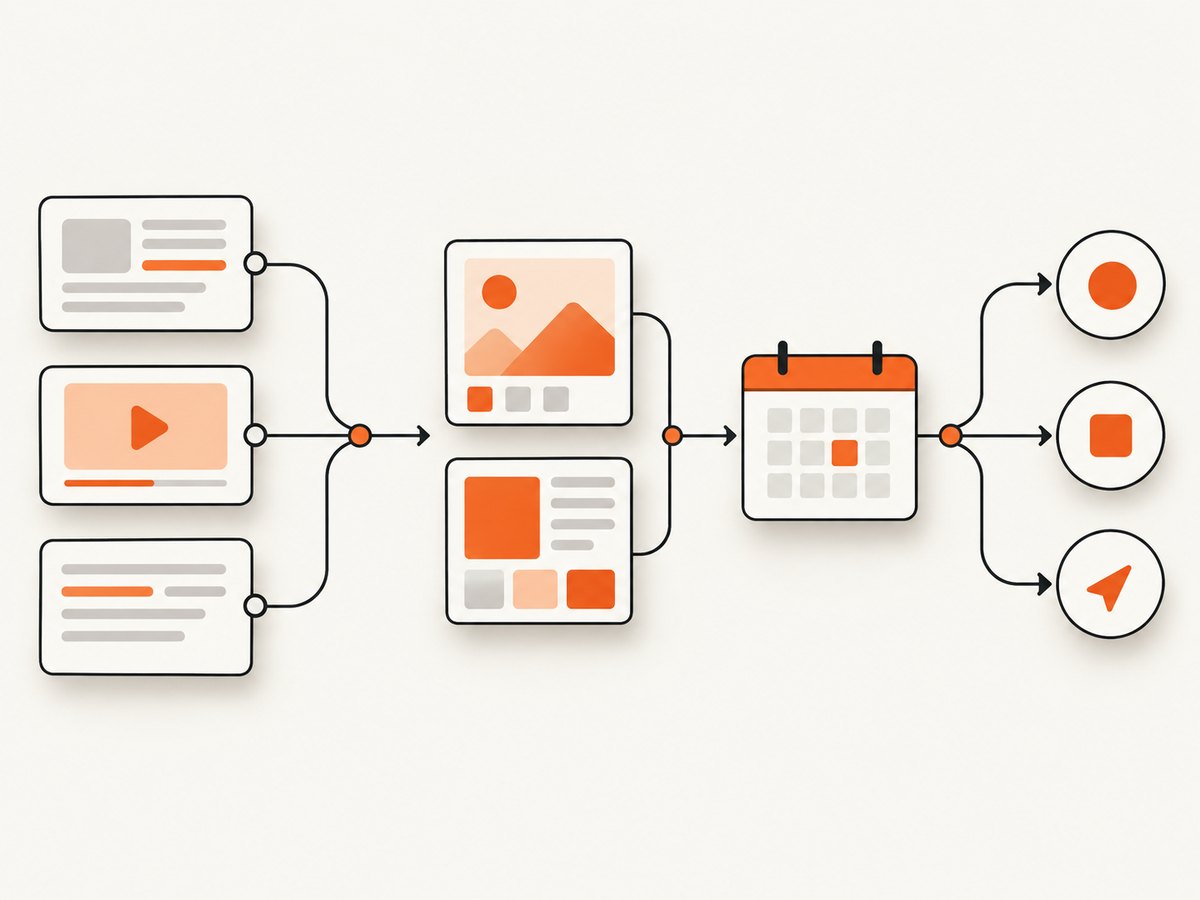 Compare tools across the complete path from source material to scheduled post.