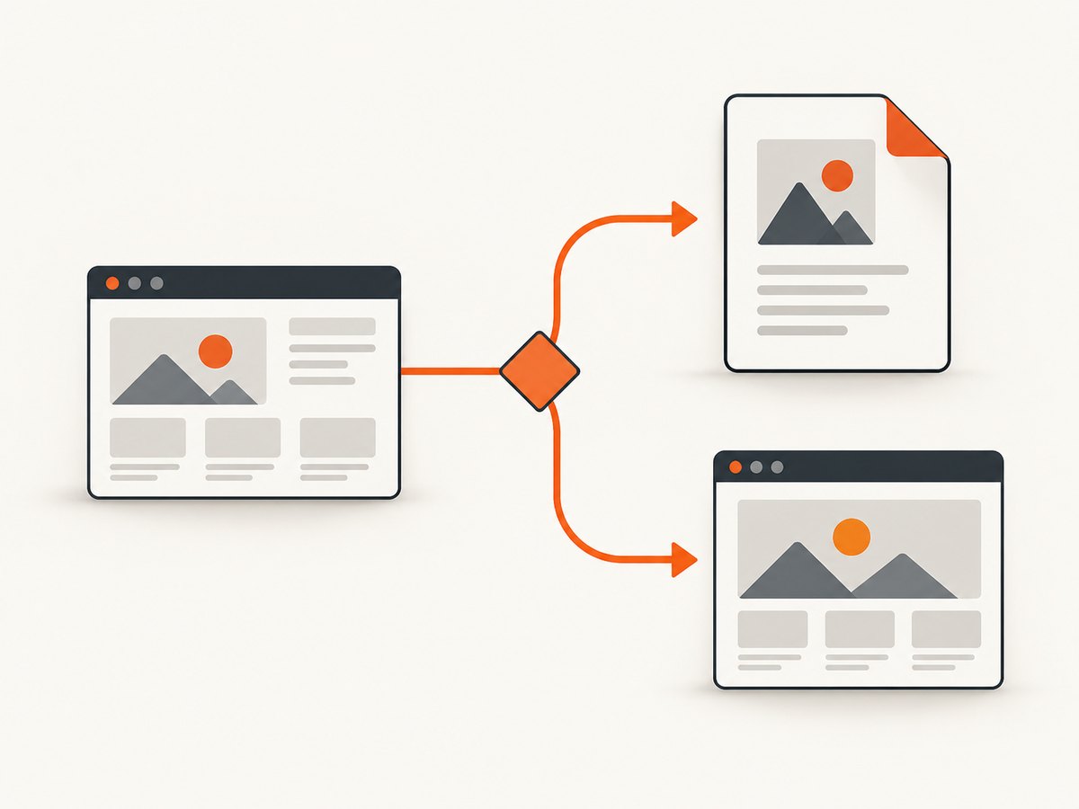 Choose the workflow based on whether your source is an Express project or a published webpage URL.
