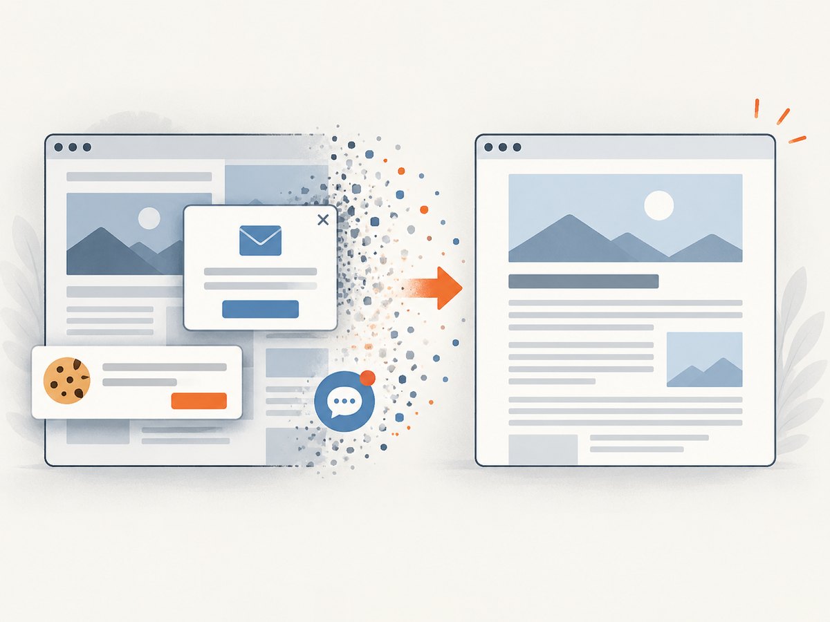 A clean capture removes common overlays before the PDF is produced.
