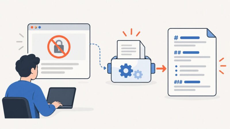 How to Convert a Blocked Web Page to Markdown