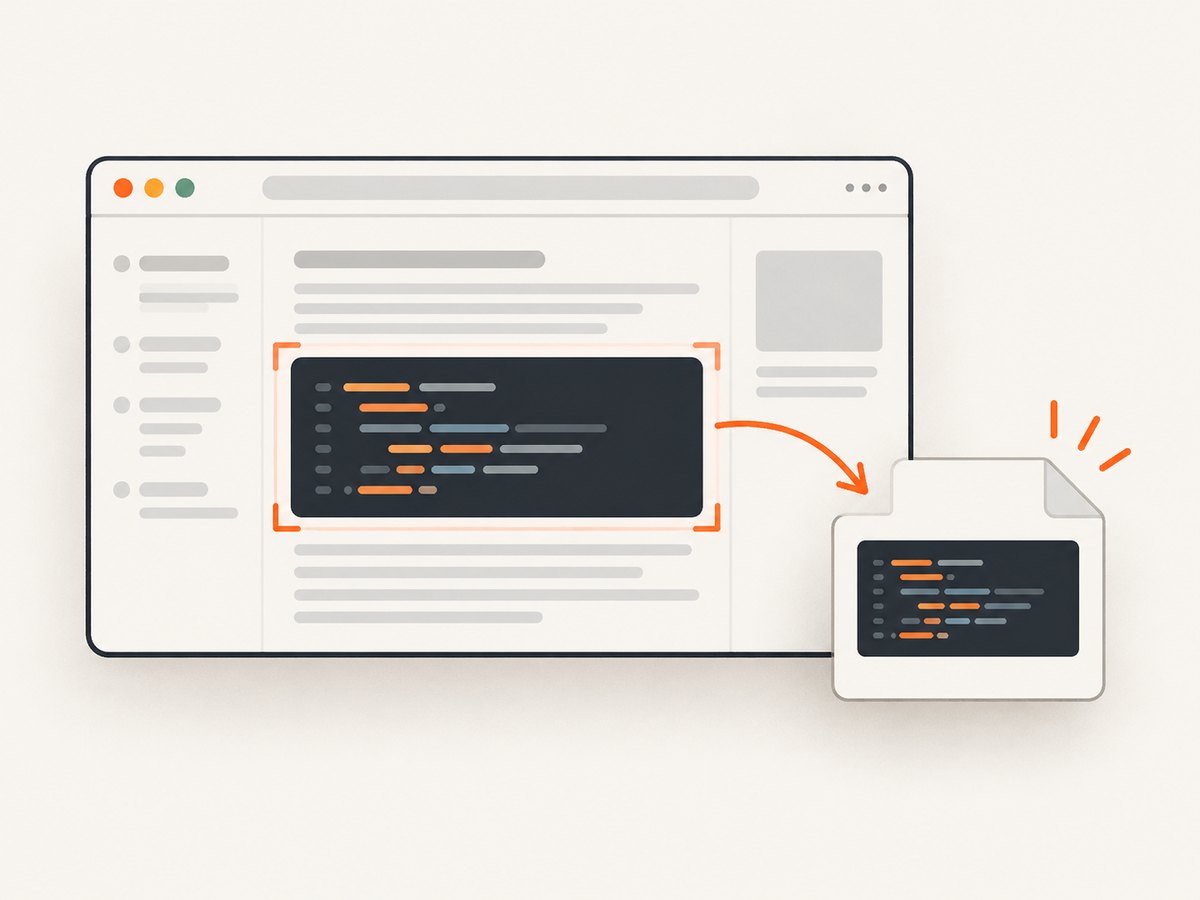 Element capture keeps an automated screenshot focused on the rendered code block.