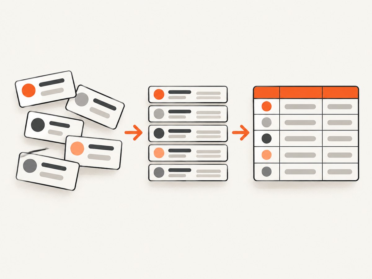 Shape the source array before converting it when you need consistent fields and readable headers.