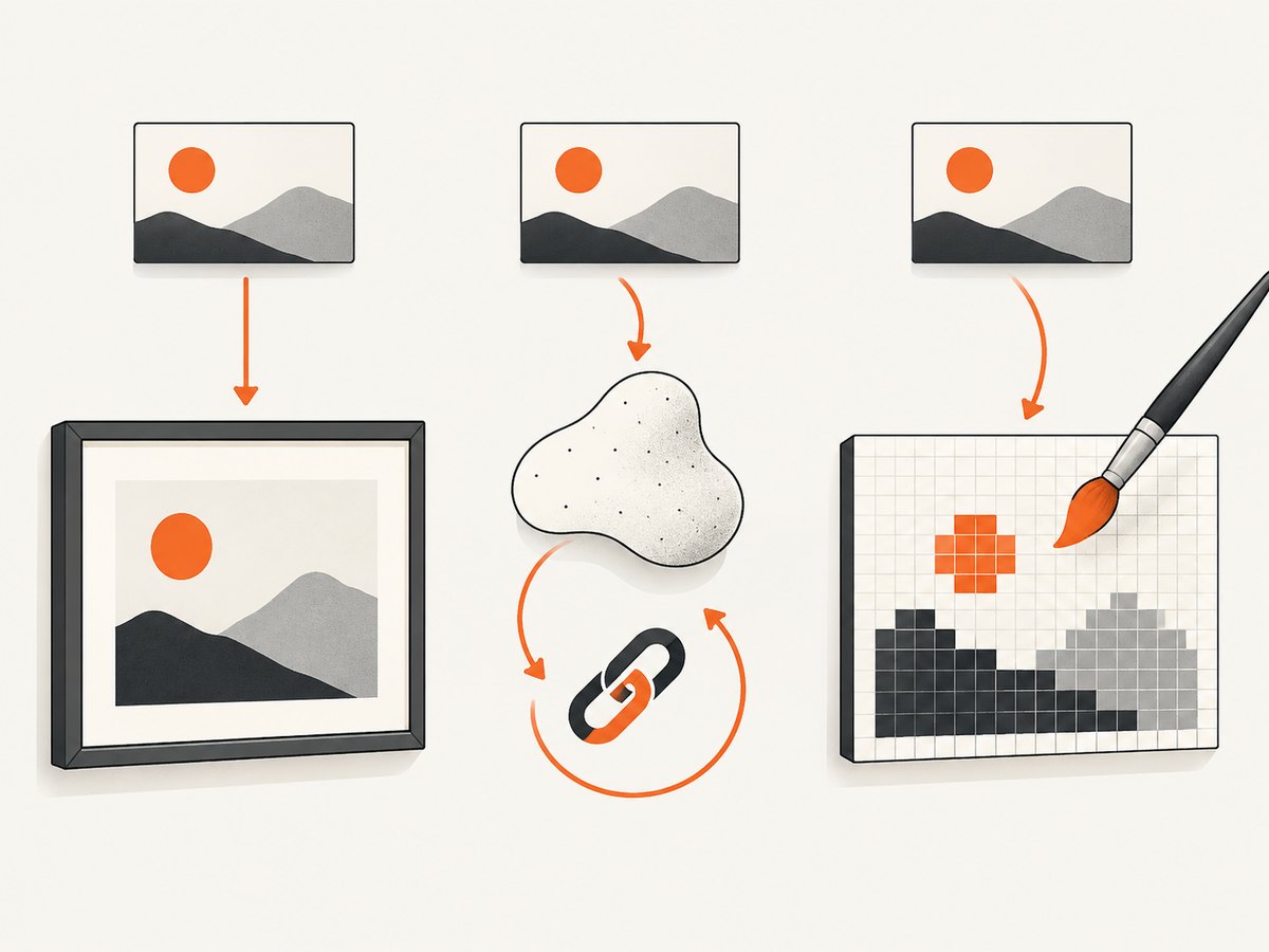 Choose direct display, Blob conversion, or canvas according to whether you need a picture, bytes, or pixel access.