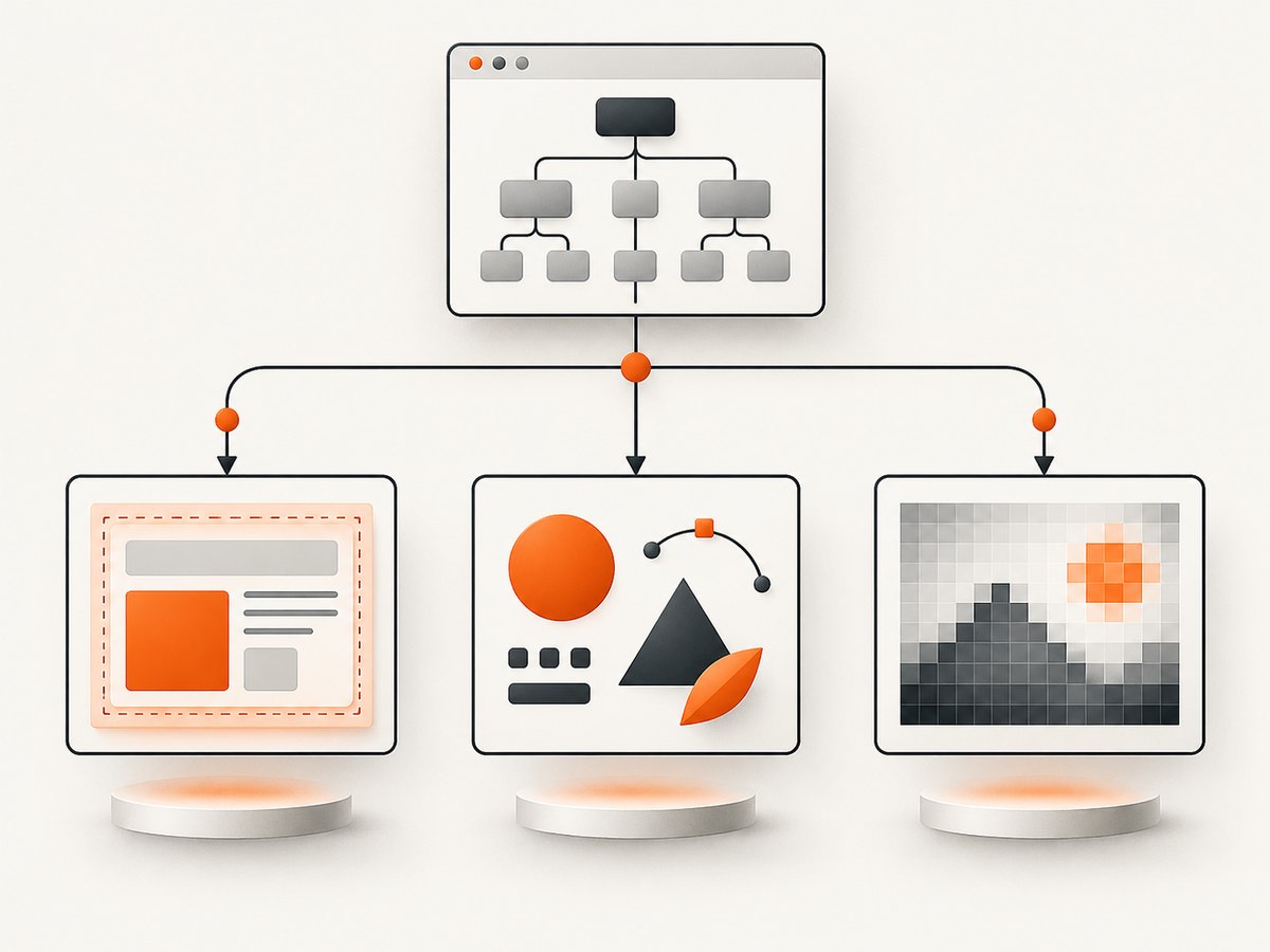 Three DOM conversion routes preserve different kinds of information.