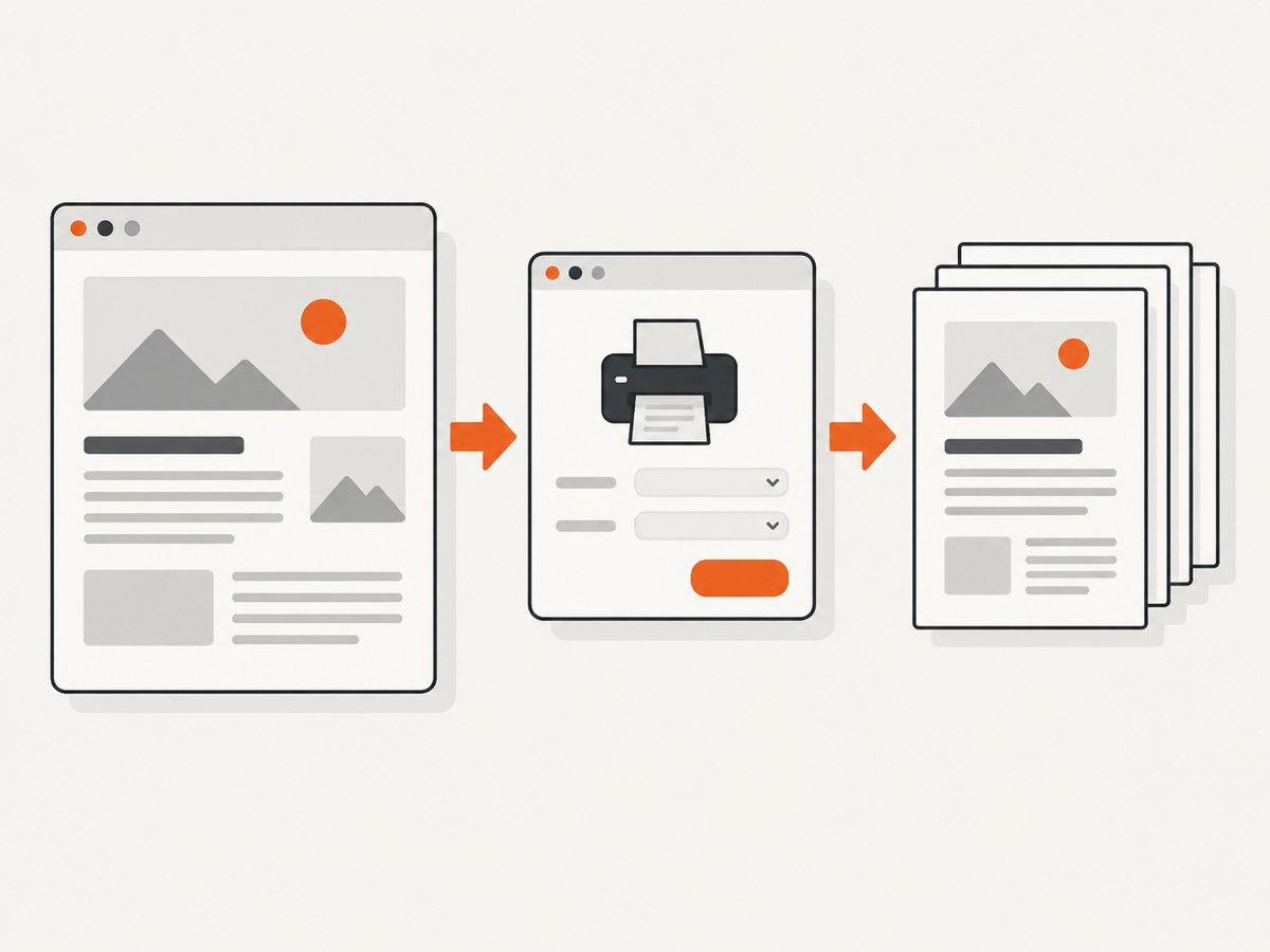 Edge's print workflow turns the currently loaded webpage into a PDF.