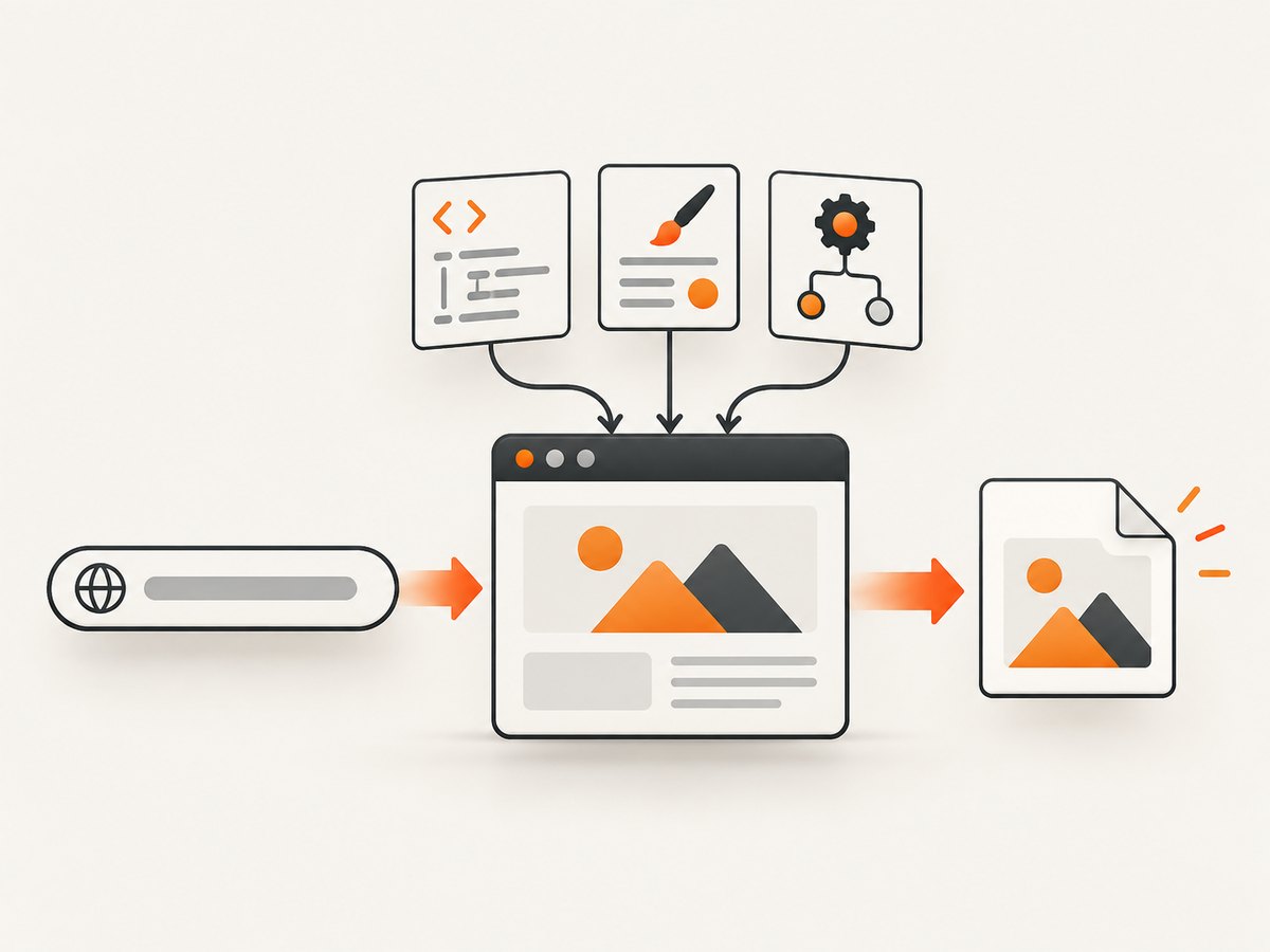 Browser automation captures the page after HTML, CSS, and JavaScript have rendered.