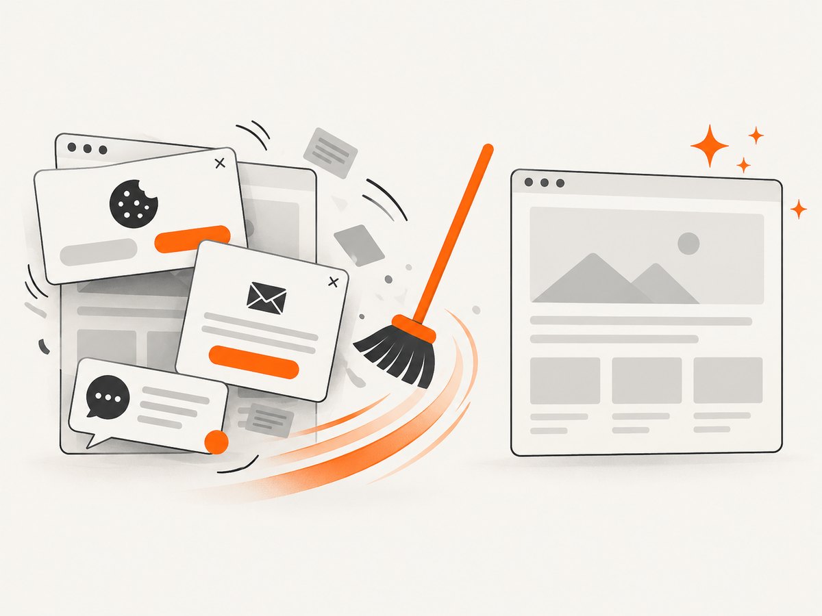 Cleaning page overlays before capture produces a usable image.