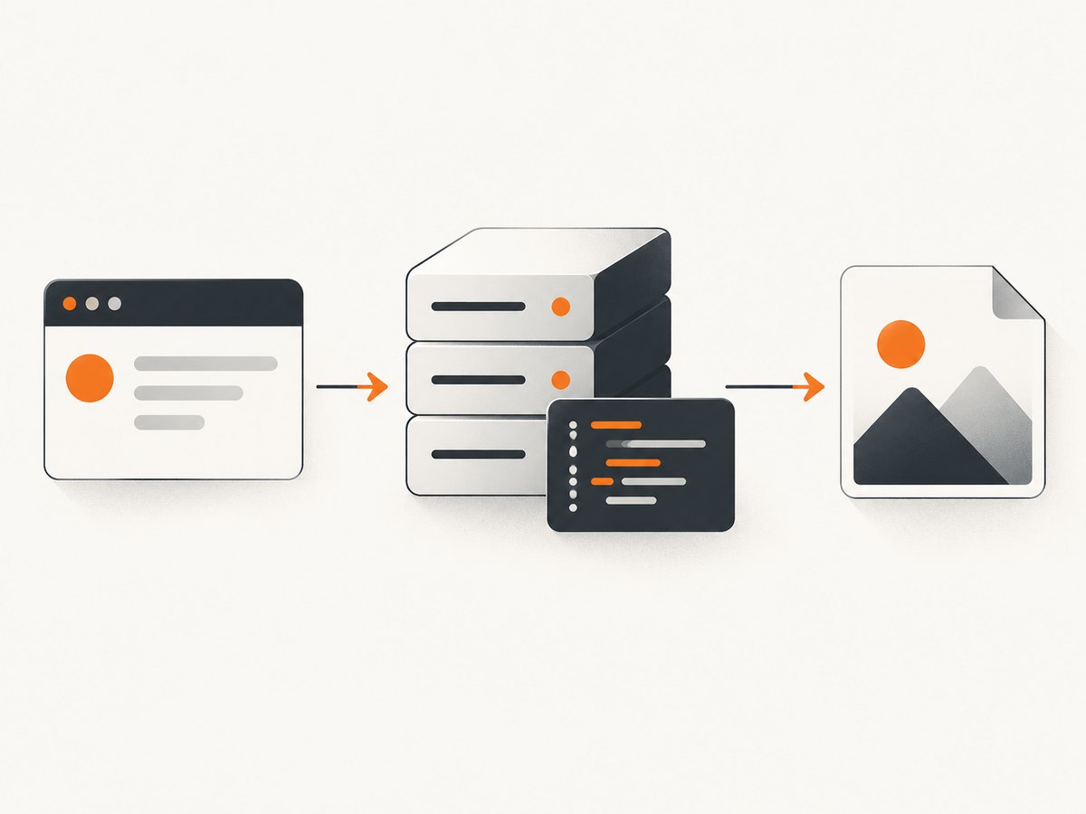 A SvelteKit endpoint can turn a template into an image response without launching a browser.