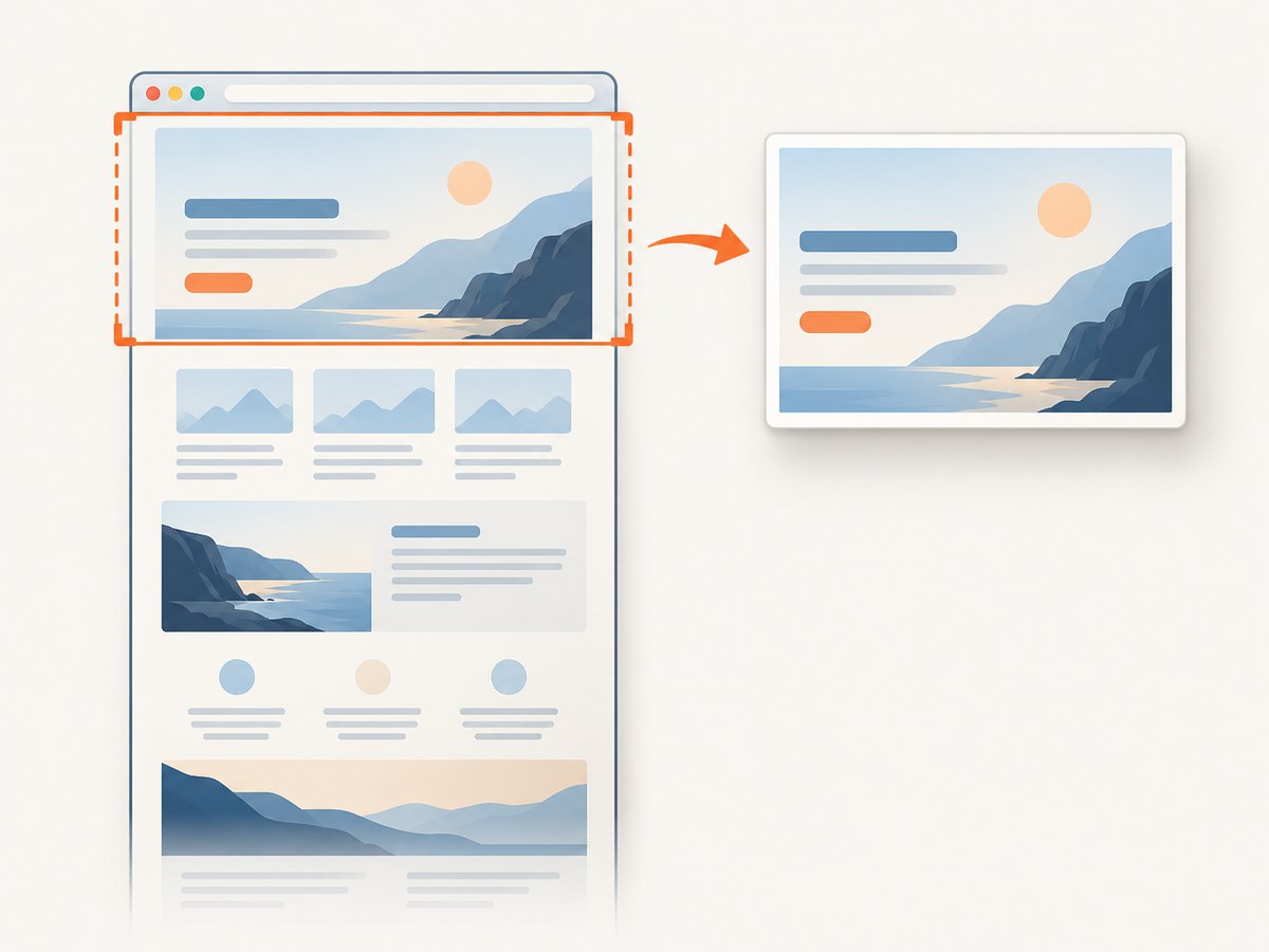 Chrome captures the rendered viewport; use browser automation when you need a full-page image.